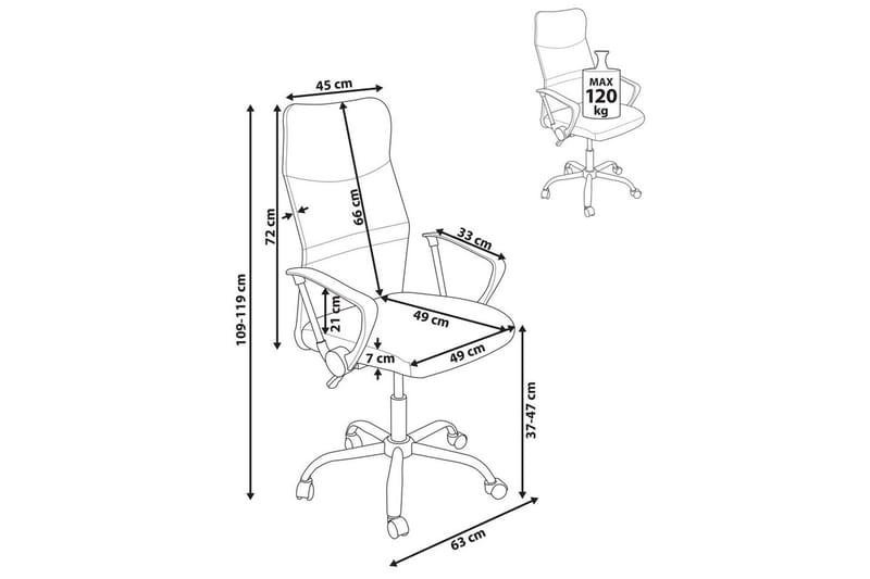 Kontorsstol Design Grå/svart/silver - Grå/svart/silver - Möbler - Hemmakontor - Kontorsstol