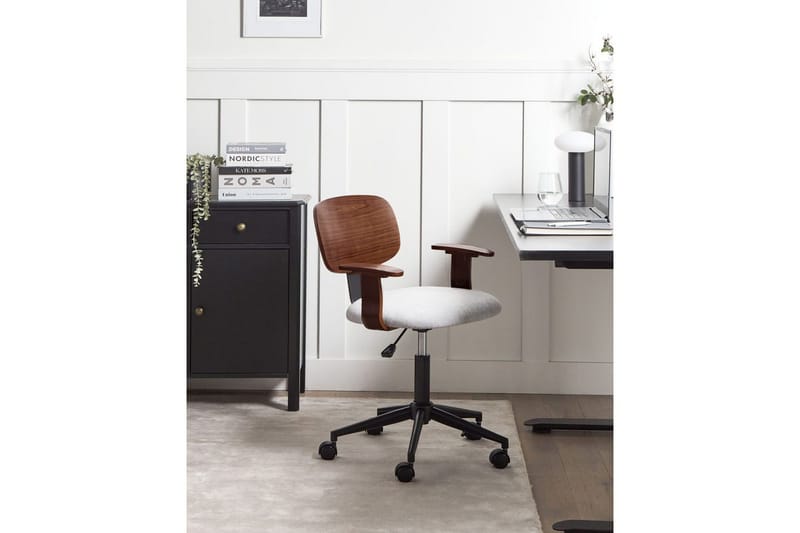 Kontorsstol Gunnison - Mörkt trä, grått - Möbler - Hemmakontor - Kontorsstol
