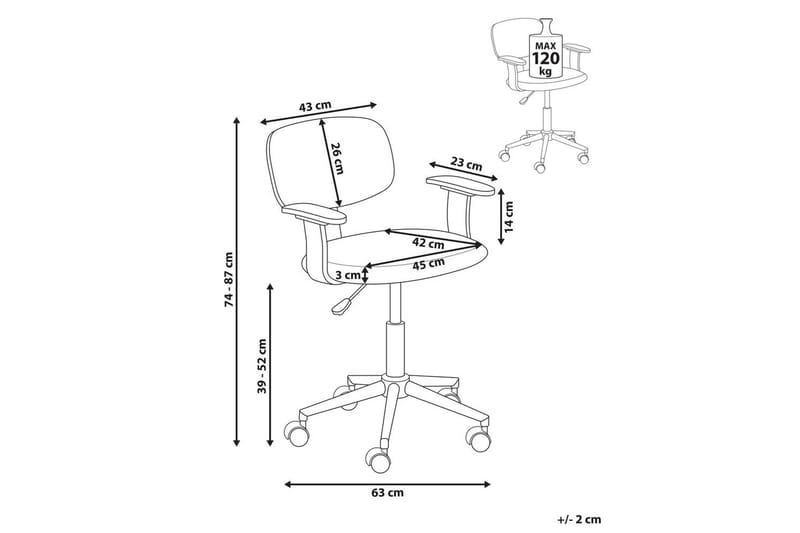 Kontorsstol Gunnison - Mörkt trä, grått - Möbler - Hemmakontor - Kontorsstol