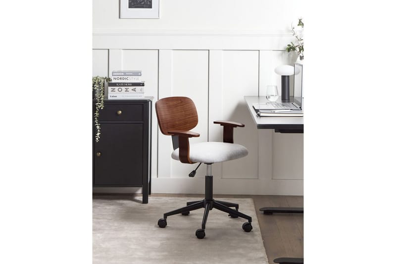 Kontorsstol Gunnison - Mörkt trä, grått - Möbler - Hemmakontor - Kontorsstol