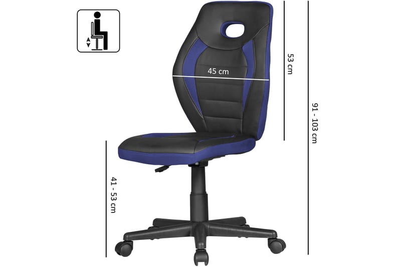 Handerson Skrivbordsstol för Barn - Blå|Svart - Barn & bebis - Barnmöbler - Barnstolar & fåtöljer - Skrivbordsstol barn