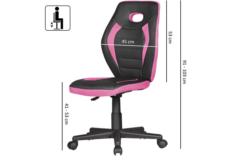 Handerson Skrivbordsstol för Barn - Rosa - Barn & bebis - Barnmöbler - Barnstolar & fåtöljer - Skrivbordsstol barn