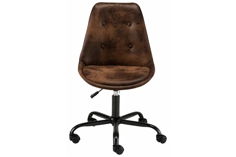 HEDMAN Kontorsstol Konstläder Brun/Metall - Möbler - Hemmakontor - Kontorsstol