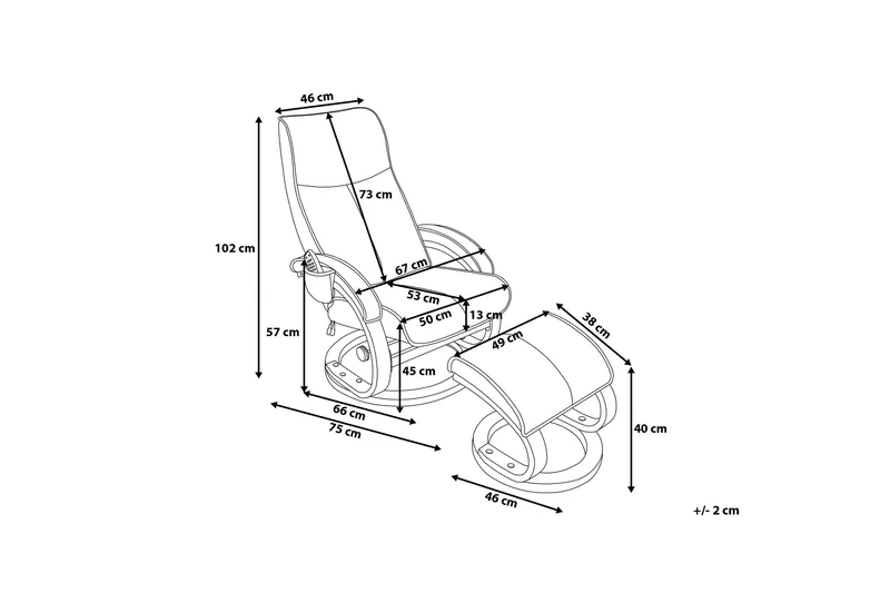 Hero Recliner med fotpall - Svart - Kök & hushåll - Personvård & hälsa - Massage & välbefinnande - Massagestolar & massagefåtöljer