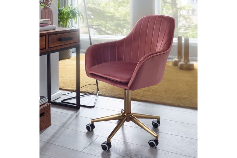 Hubdam Kontorsstol - Rosa/Guld - Möbler - Hemmakontor - Kontorsstol