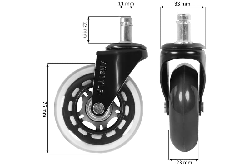 Izic Hjul till Kontorsstol 5-pack - Transparent - Möbler - Hemmakontor - Kontorsstol