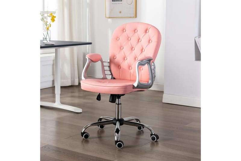 Kontorsstol snurrbar rosa konstläder - Rosa - Möbler - Hemmakontor - Kontorsstol