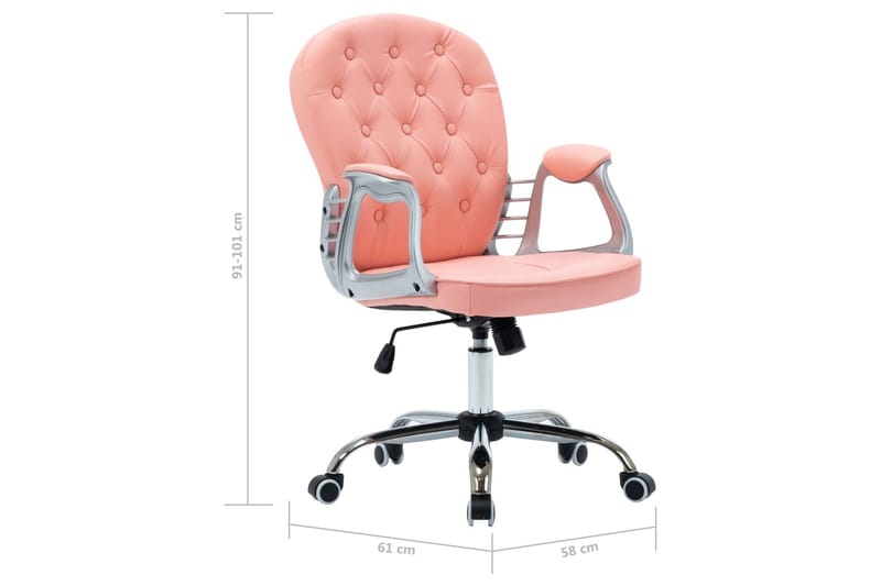 Kontorsstol snurrbar rosa konstläder - Rosa - Möbler - Hemmakontor - Kontorsstol