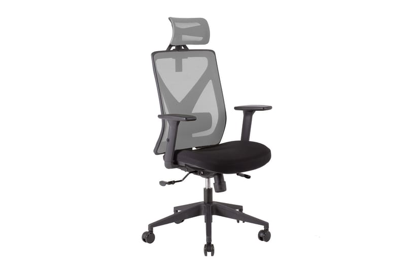 Kontorstol MIKE 64x65xH110-120cm svart/grå - Möbler - Hemmakontor - Kontorsstol