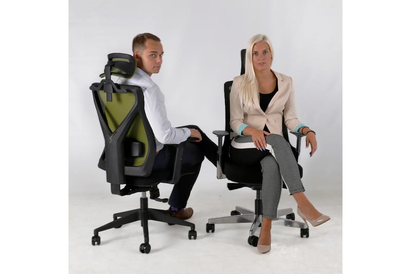 Kontorstol MIKE 64x65xH110-120cm svart/grå - Möbler - Hemmakontor - Kontorsstol