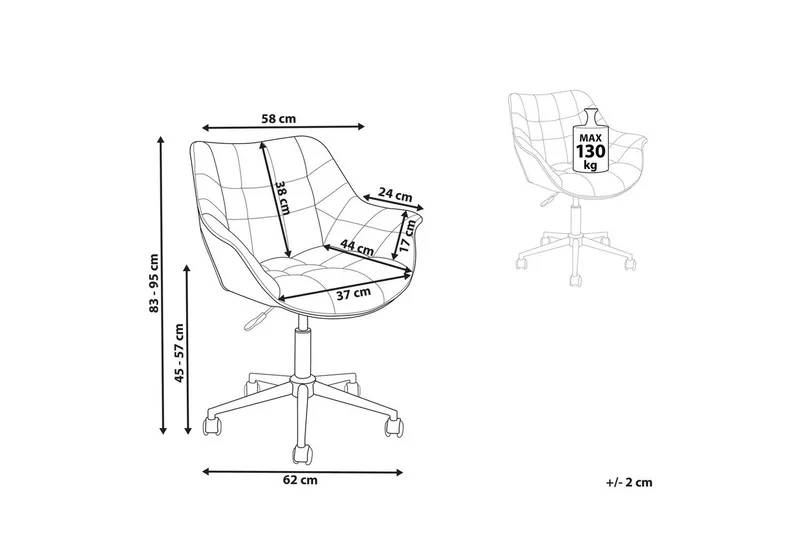 Kontorsstol Labelle Rosa - Rosa - Möbler - Hemmakontor - Kontorsstol