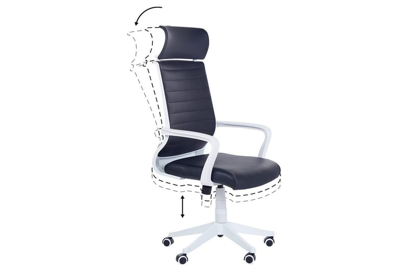 Kontorsstol Leader Svart/Vit - Svart/Vit - Möbler - Hemmakontor - Kontorsstol