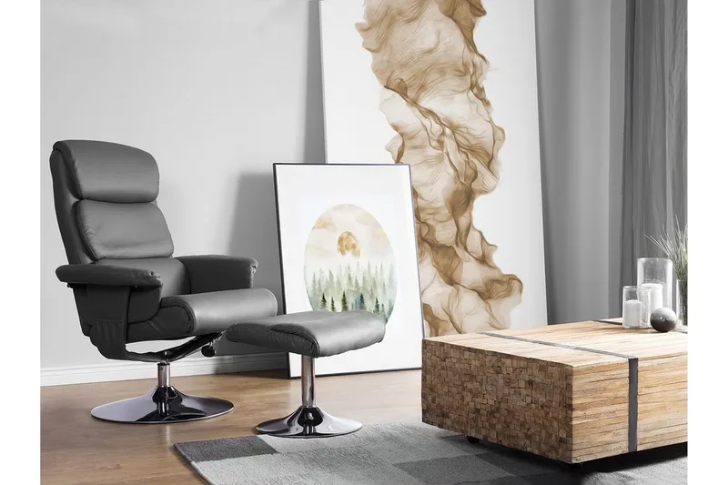 Legend Recliner med fotpall - Grå - Kök & hushåll - Personvård & hälsa - Massage & välbefinnande - Massagestolar & massagefåtöljer