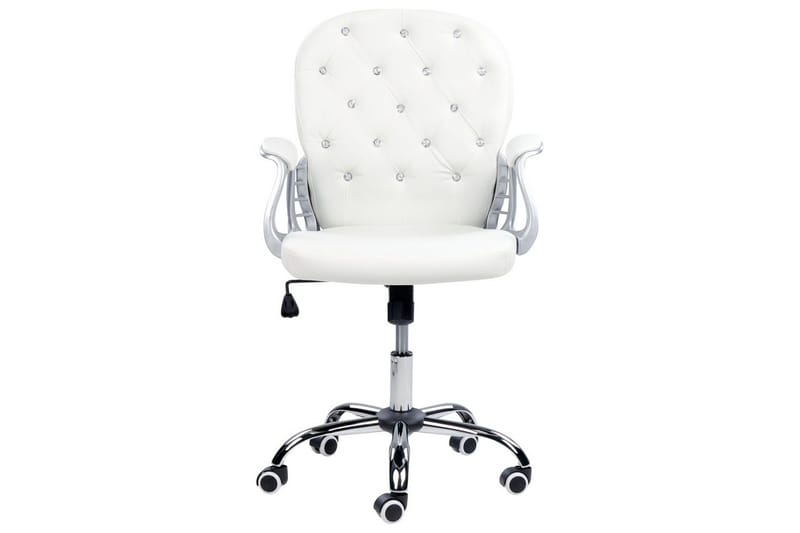 Kontorsstol med kristaller Princess Vit/Svart/Silver - Vit/Svart/Silver - Möbler - Hemmakontor - Kontorsstol