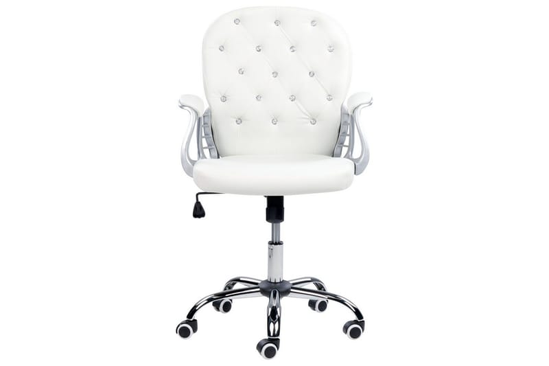 Kontorsstol med kristaller Princess Vit/Svart/Silver - Vit/Svart/Silver - Möbler - Hemmakontor - Kontorsstol