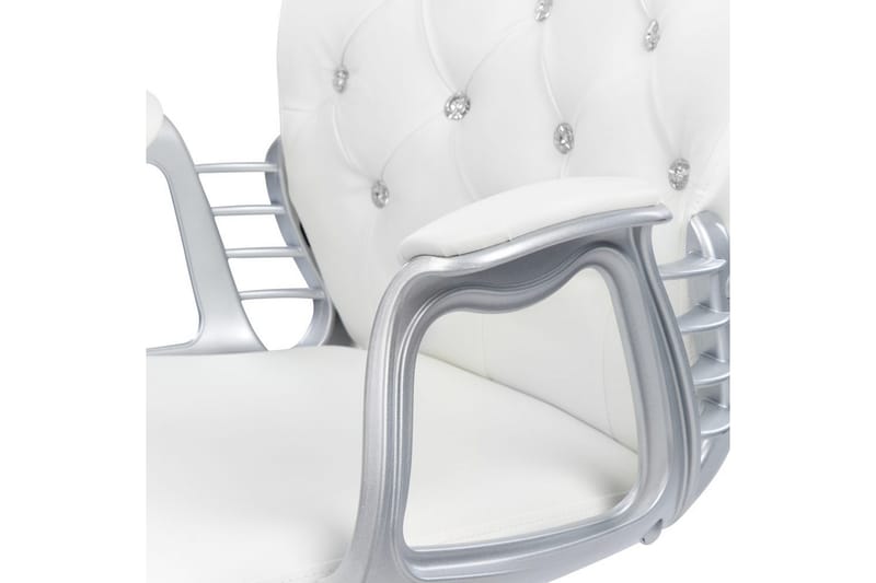 Kontorsstol med kristaller Princess Vit/Svart/Silver - Vit/Svart/Silver - Möbler - Hemmakontor - Kontorsstol