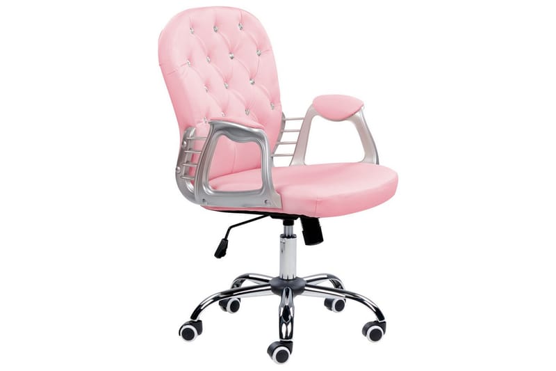 Kontorsstol med kristaller Princess Rosa/svart/silver - Rosa/svart/silver - Möbler - Hemmakontor - Kontorsstol