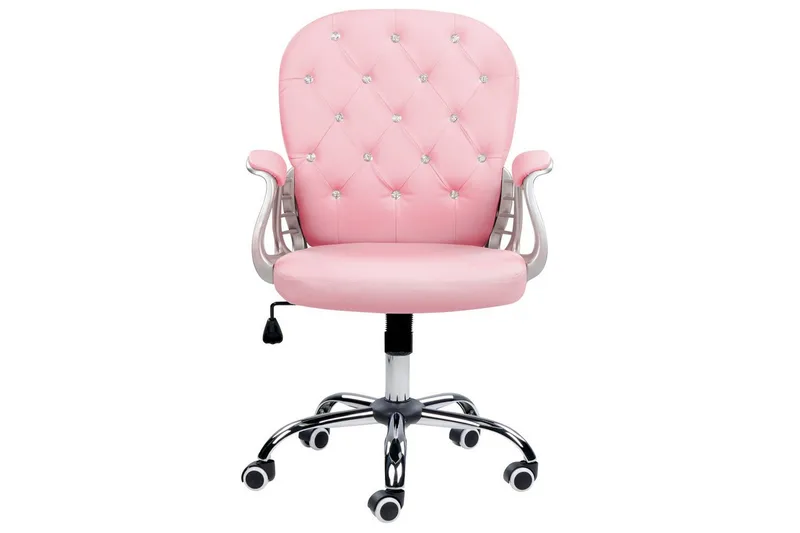 Kontorsstol med kristaller Princess Rosa/svart/silver - Rosa/svart/silver - Möbler - Hemmakontor - Kontorsstol