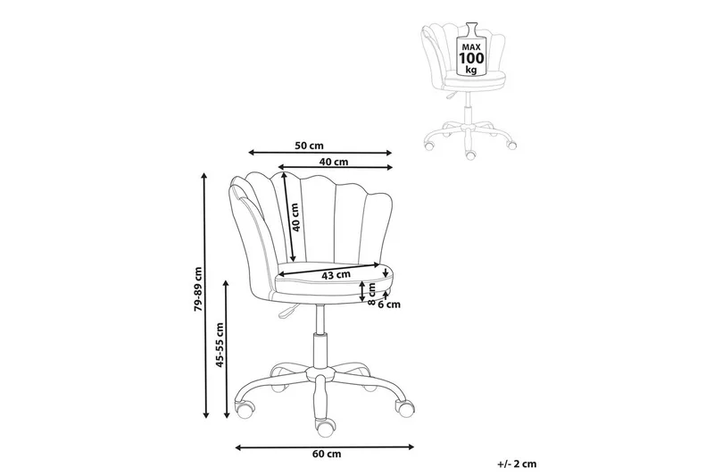 Kontorsstol Monticello Grön/guld/svart - Grön/guld/svart - Möbler - Hemmakontor - Kontorsstol
