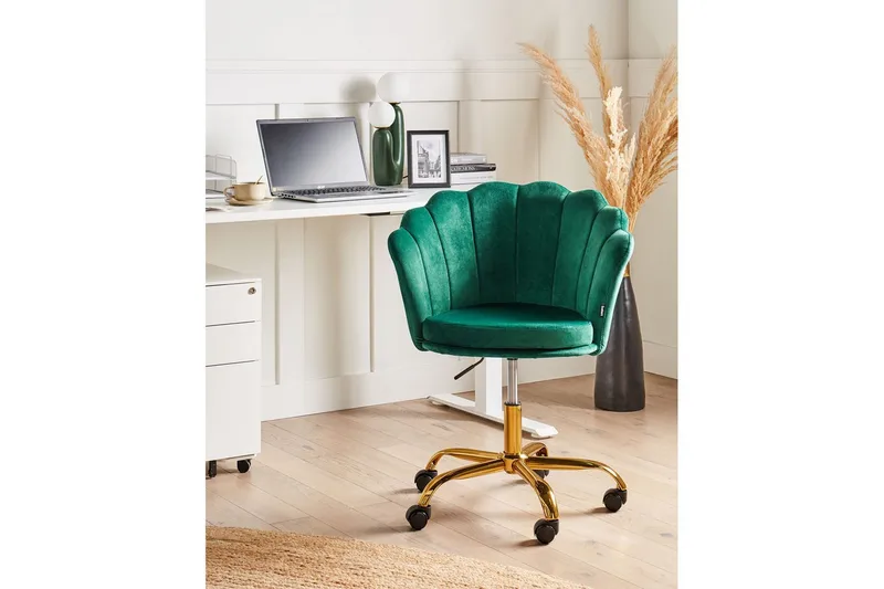 Kontorsstol Monticello Grön/guld/svart - Grön/guld/svart - Möbler - Hemmakontor - Kontorsstol