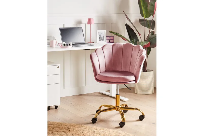 Kontorsstol Monticello Rosa/guld/svart - Rosa/guld/svart - Möbler - Hemmakontor - Kontorsstol