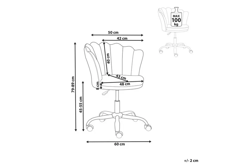 Kontorsstol Monticello Vitt/guld/svart - Vitt/guld/svart - Möbler - Hemmakontor - Kontorsstol