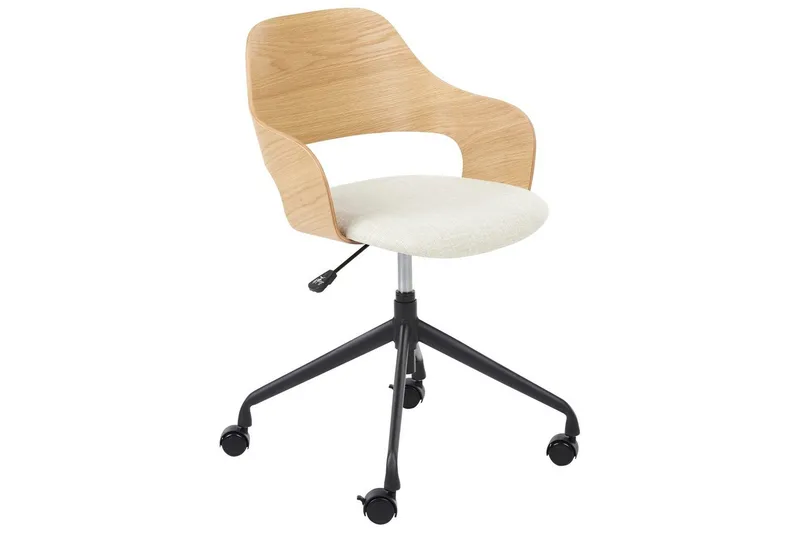 Kontorsstol Novato, Ljus trä, beige