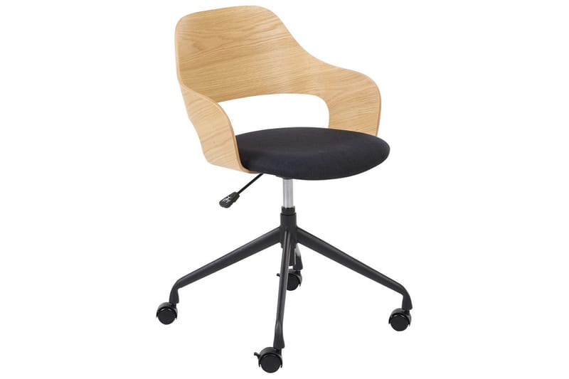 Kontorsstol Novato, Svart, ljust trä
