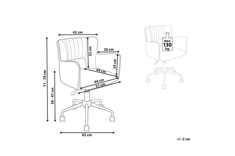 Kontorsstol Sanilac Vit/Svart - Vit/Svart - Möbler - Hemmakontor - Kontorsstol