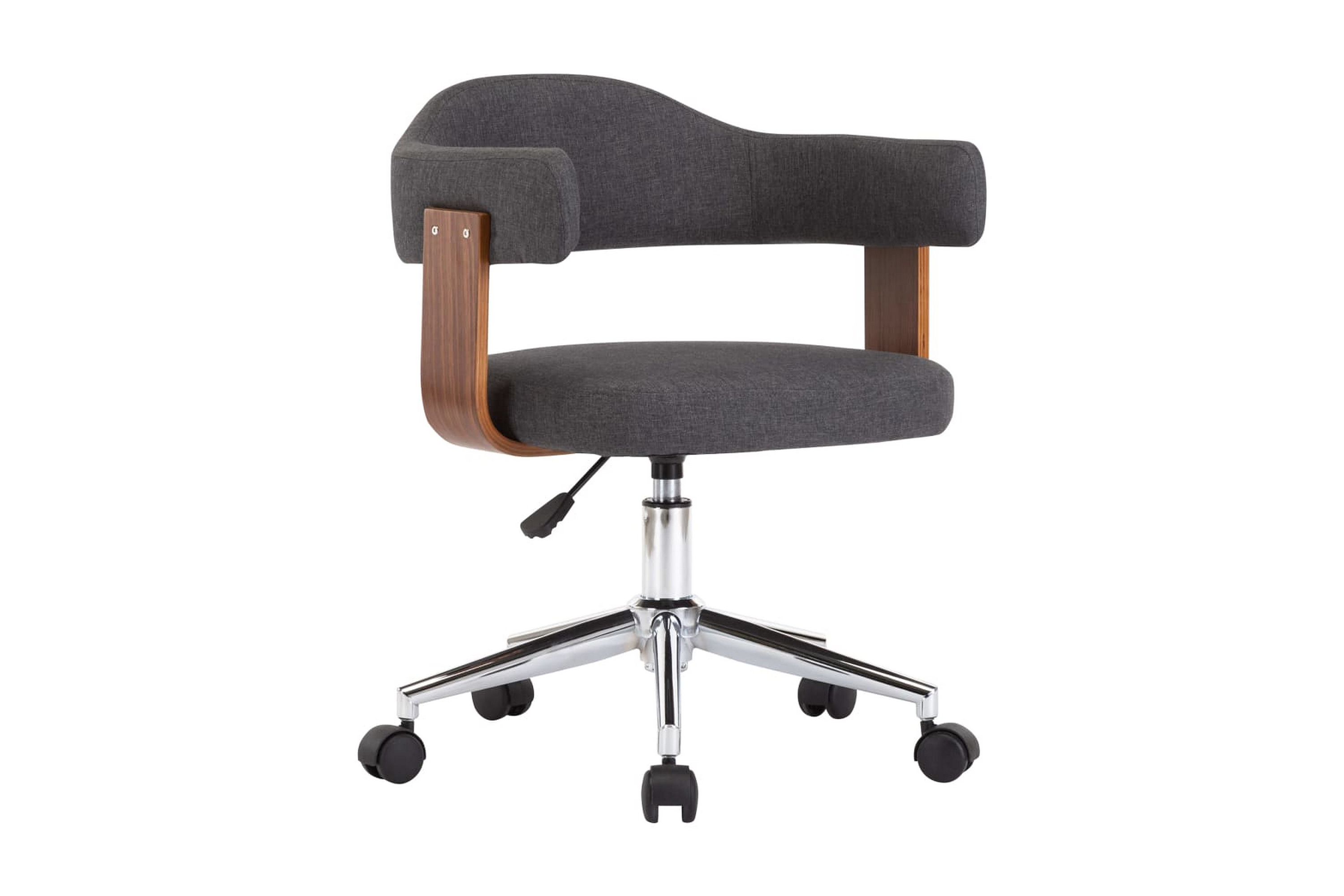 Snurrbar kontorsstol böjträ och tyg grå – Grå