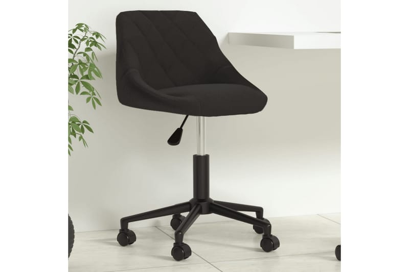 Snurrbar kontorsstol svart sammet - Svart - Kontorsstol