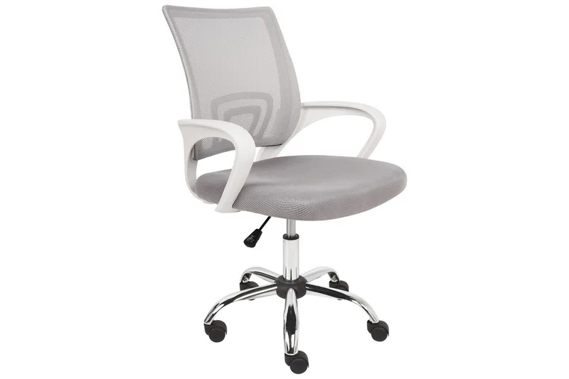 Kontorsstol Solid Grå/Silver/Vit, Grå/Silver/Vit