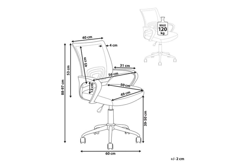 Kontorsstol Solid Grå/Silver/Vit - Grå/Silver/Vit - Möbler - Hemmakontor - Kontorsstol