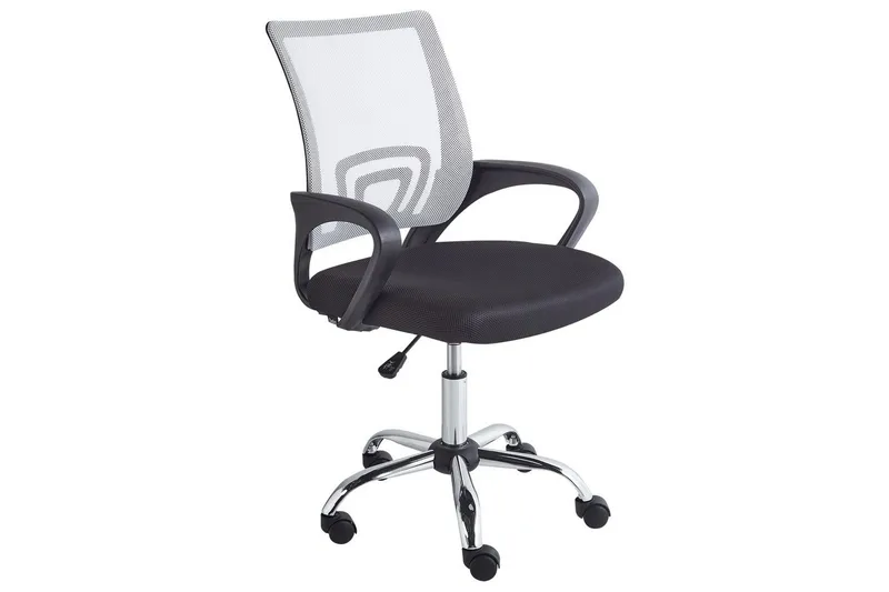 Kontorsstol Solid, Svart, vit, silver
