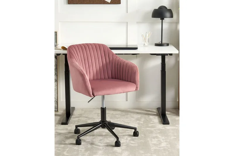 Kontorsstol Venice Rosa/Svart - Rosa/Svart - Möbler - Hemmakontor - Kontorsstol