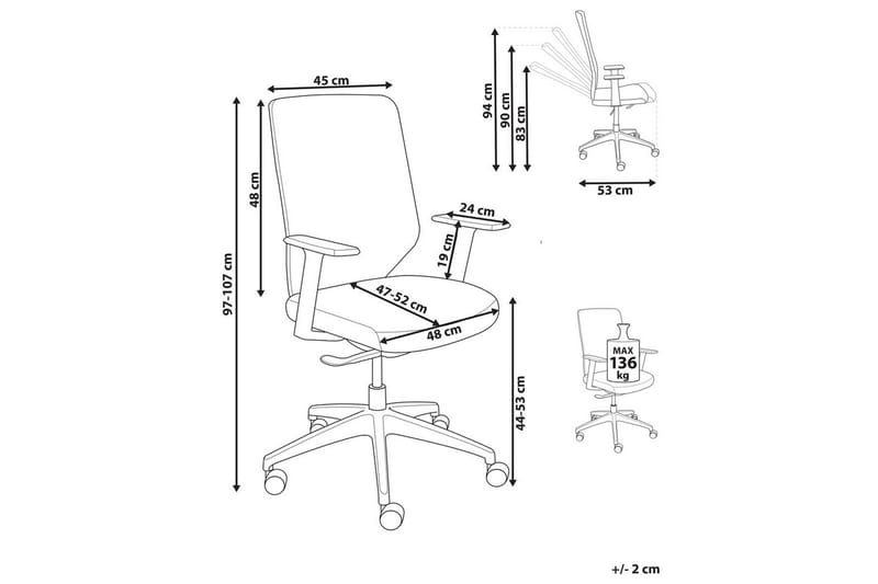 Kontorsstol Virtuoso Röd/grå/svart - Röd/grå/svart - Möbler - Hemmakontor - Kontorsstol