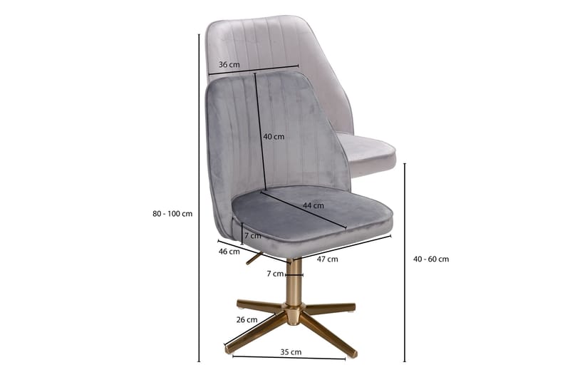Willowdale Kontorsstol - Grå/Guld - Möbler - Hemmakontor - Kontorsstol