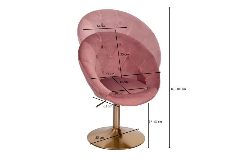 Willowdale Kontorsstol - Mörkrosa/Guld - Möbler - Hemmakontor - Kontorsstol