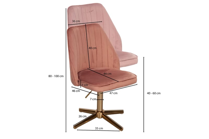 Willowdale Kontorsstol - Rosa/Guld - Möbler - Hemmakontor - Kontorsstol