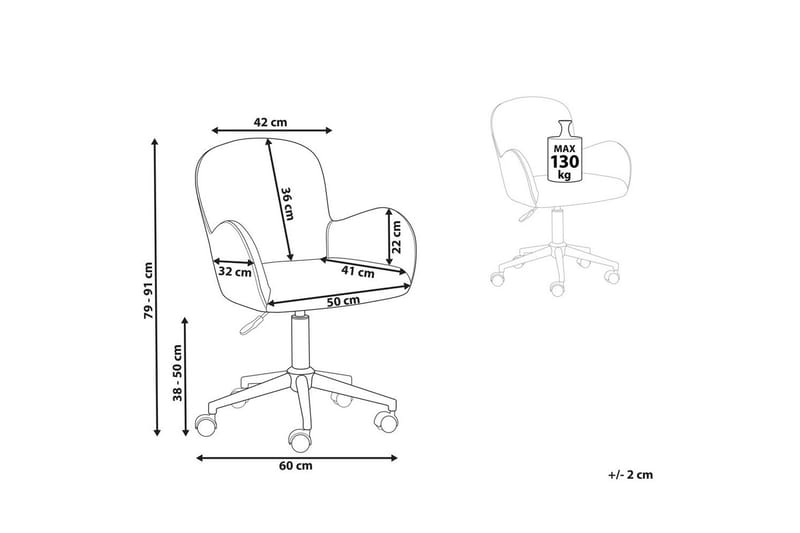 Kontorsstol Priddy Vit/Silver - Vit/Silver - Möbler - Hemmakontor - Kontorsstol