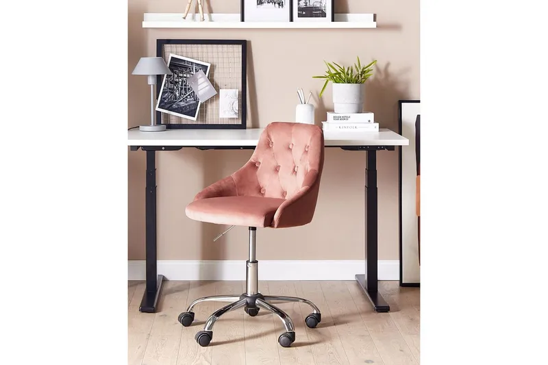 Kontorsstol Parrish Rosa/svart/silver - Rosa/svart/silver - Möbler - Hemmakontor - Kontorsstol