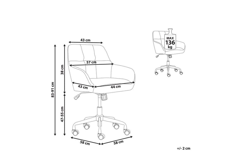 Kontorsstol Palmdale Grå/svart - Grå/svart - Möbler - Hemmakontor - Kontorsstol