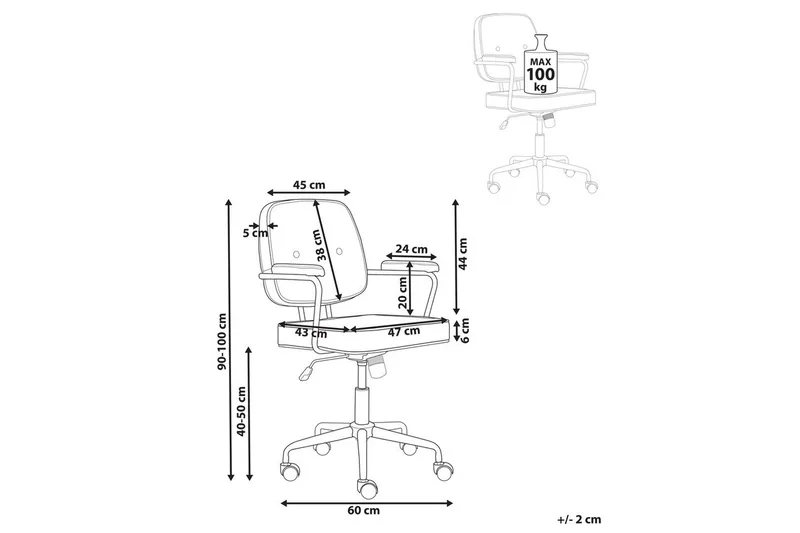 Kontorsstol Pawnee Orange/Svart - Orange/Svart - Möbler - Hemmakontor - Kontorsstol