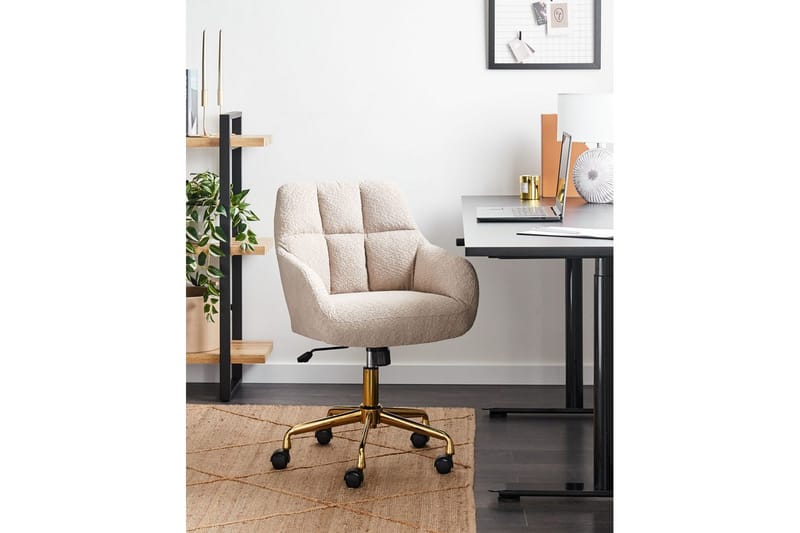 Kontorsstol Palmdale Beige/svart/guld - Beige/svart/guld - Möbler - Hemmakontor - Kontorsstol