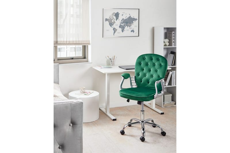 Kontorsstol Princess - Grön, Silver, Svart - Möbler - Hemmakontor - Kontorsstol