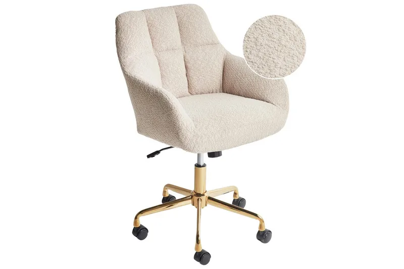 Kontorsstol Palmdale Beige/svart/guld, Beige/svart/guld