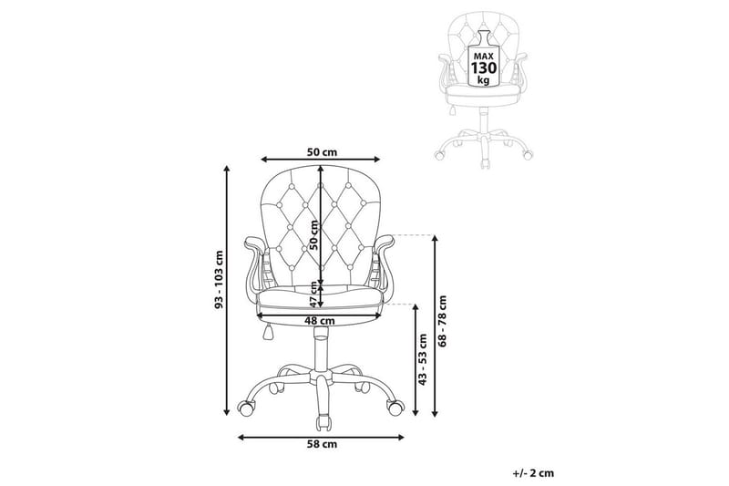 Kontorsstol Princess - Blå, Silver, Svart - Möbler - Hemmakontor - Kontorsstol