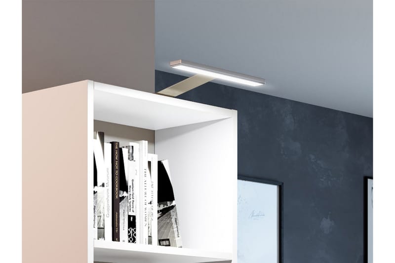 Kylien Skrivbord 125 cm LED-belysning Förvaring Bokhylla Vit - Ekfärg - Möbler - Hemmakontor - Skrivbord