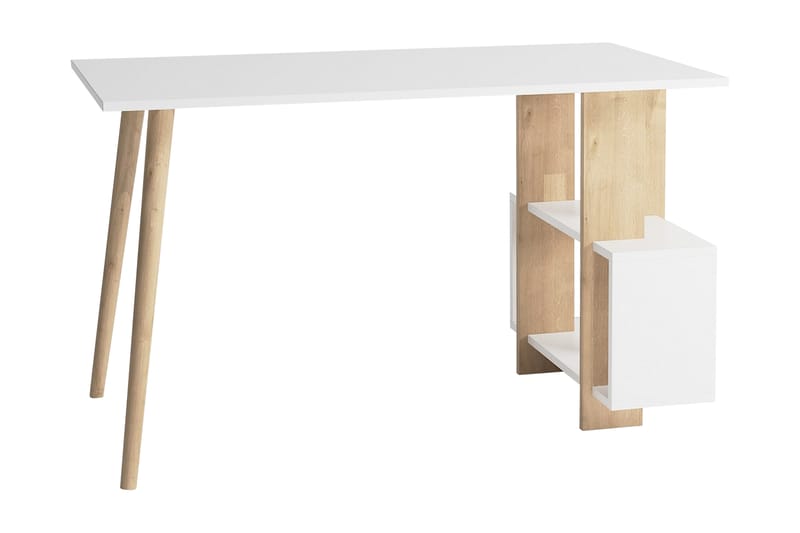 LOGGY SIDE Skrivbord 120 cm med Förvaring Hyllor Natur/Vit - Bord - Skrivbord