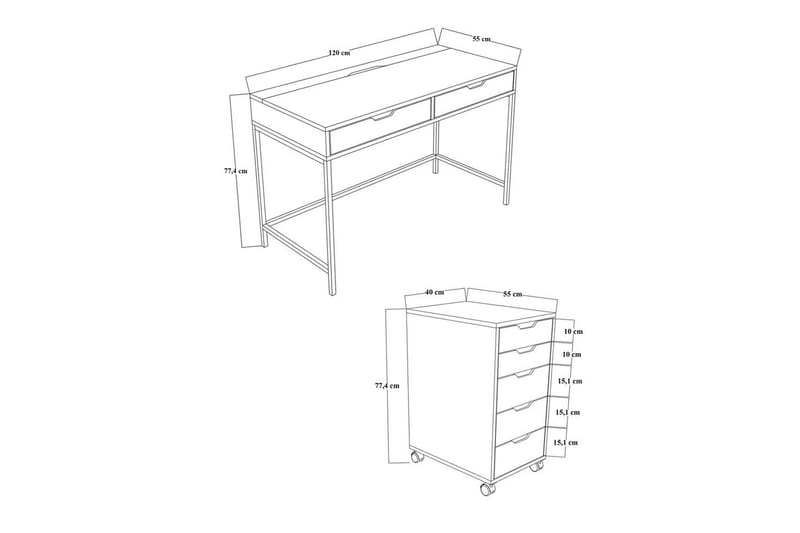 Loryn Skrivbord 55x120 cm - Grön - Möbler - Hemmakontor - Skrivbord